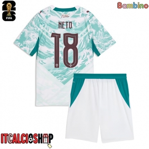 Portogallo Pedro Neto #18 Seconda Maglia Bambino Mondiali 2026 Manica Corta (+ Pantaloni corti)